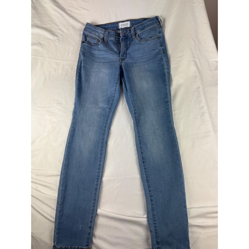 Crown & Ivy Womens Mid Rise Skinny Jeans Light Wash‎ Denim Size 4